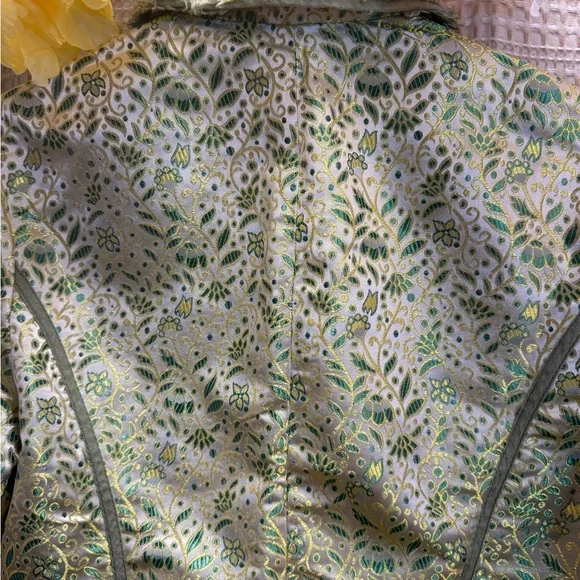 The Limited Green Metallic Floral Quilted Blazer - Picture 8 of 10